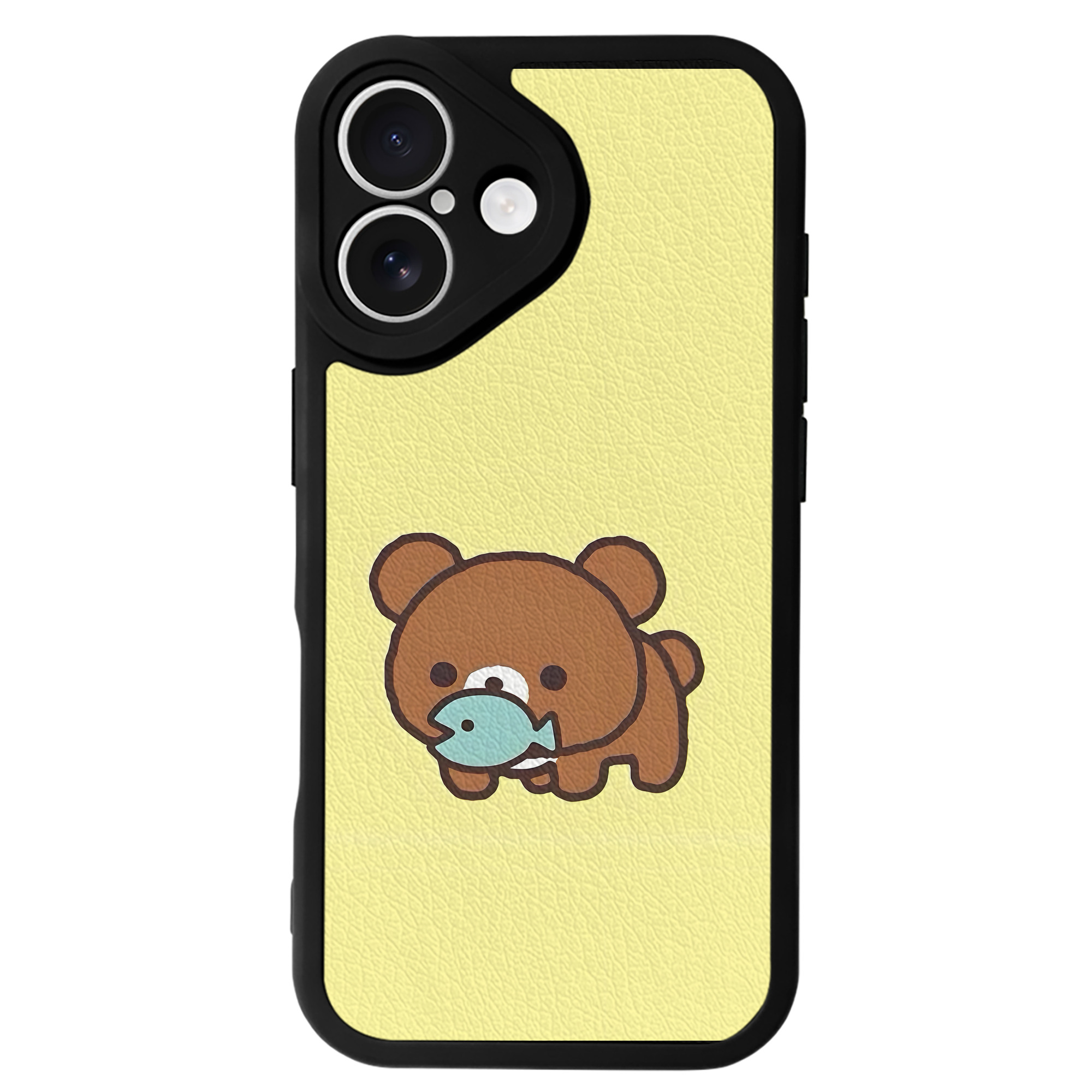 （画像用） リラックマ リラックマ キイロイトリ Rilakkuma Korilakkuma Kiiroitori 【iPhone 16シリーズ対応】シリコンスマホケース（レザー調） 材質：シリコン